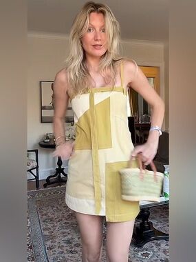 ZARA PATCHWORK GABARDINE DRESS 8342/329